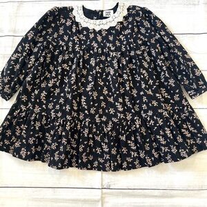 Noma Black Tiered Dress With Crochet Collar